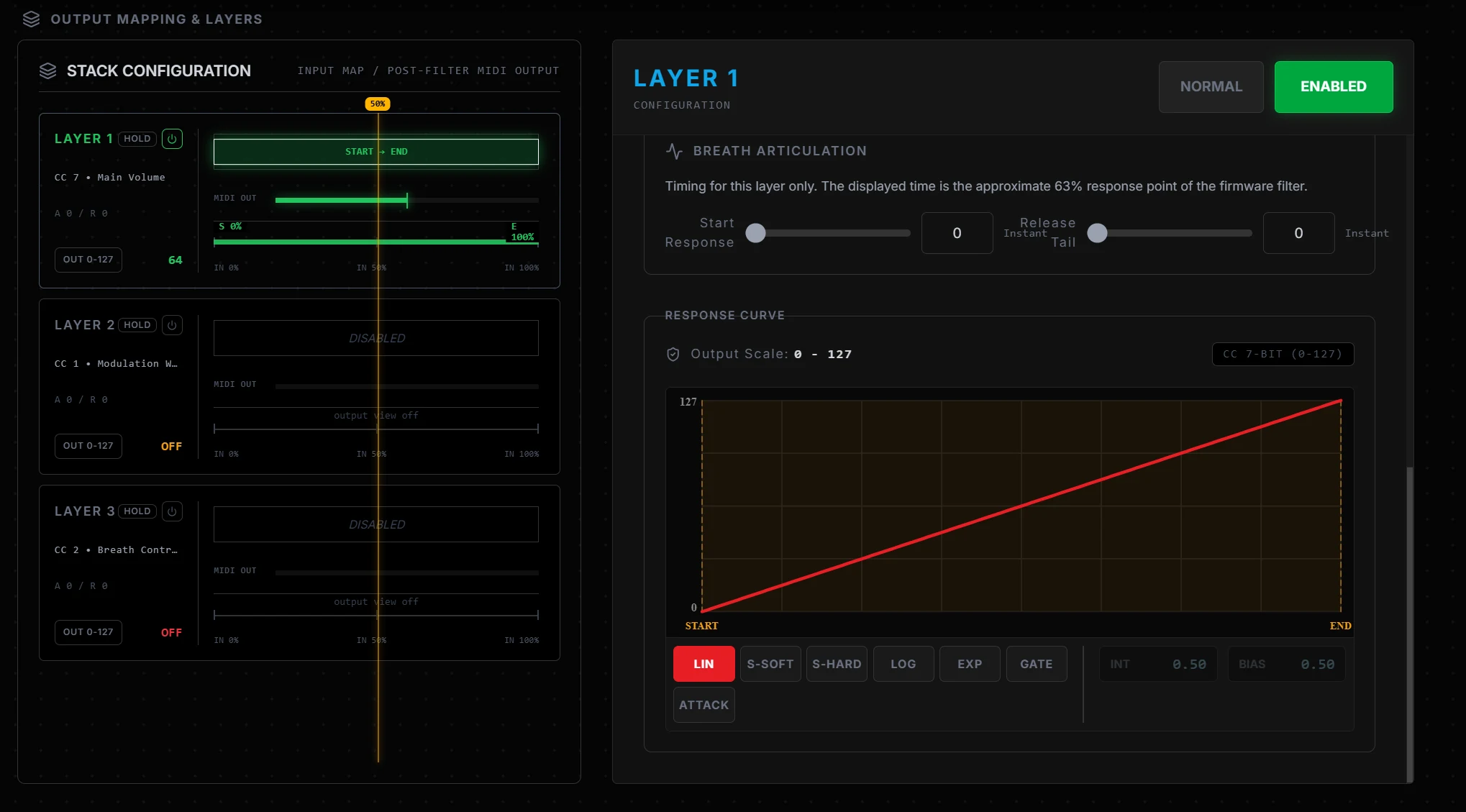 MRTAUDIO response curve editor